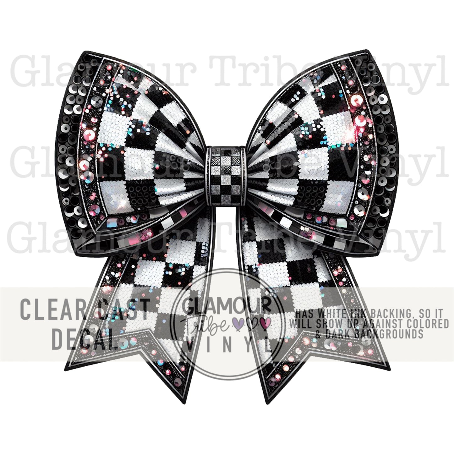 SEQUIN CHECK BOW