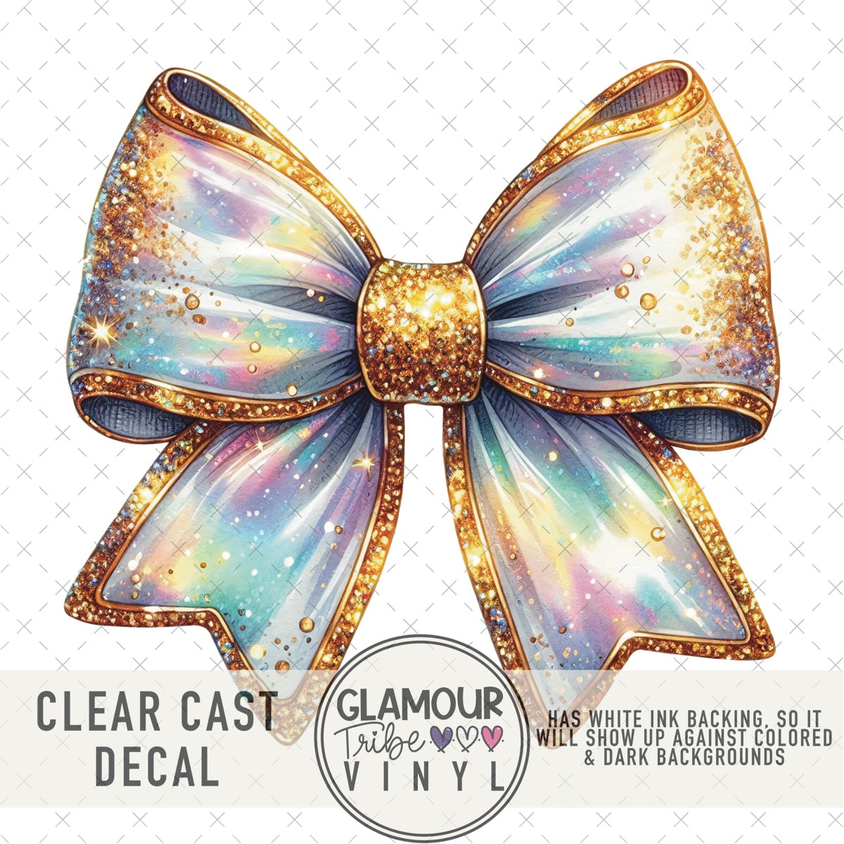 IRIDESCENT & GOLD BOW