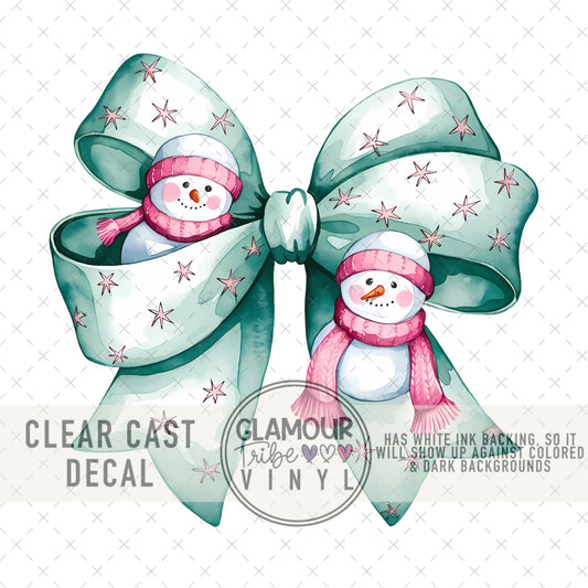 MINT SNOWMAN BOW