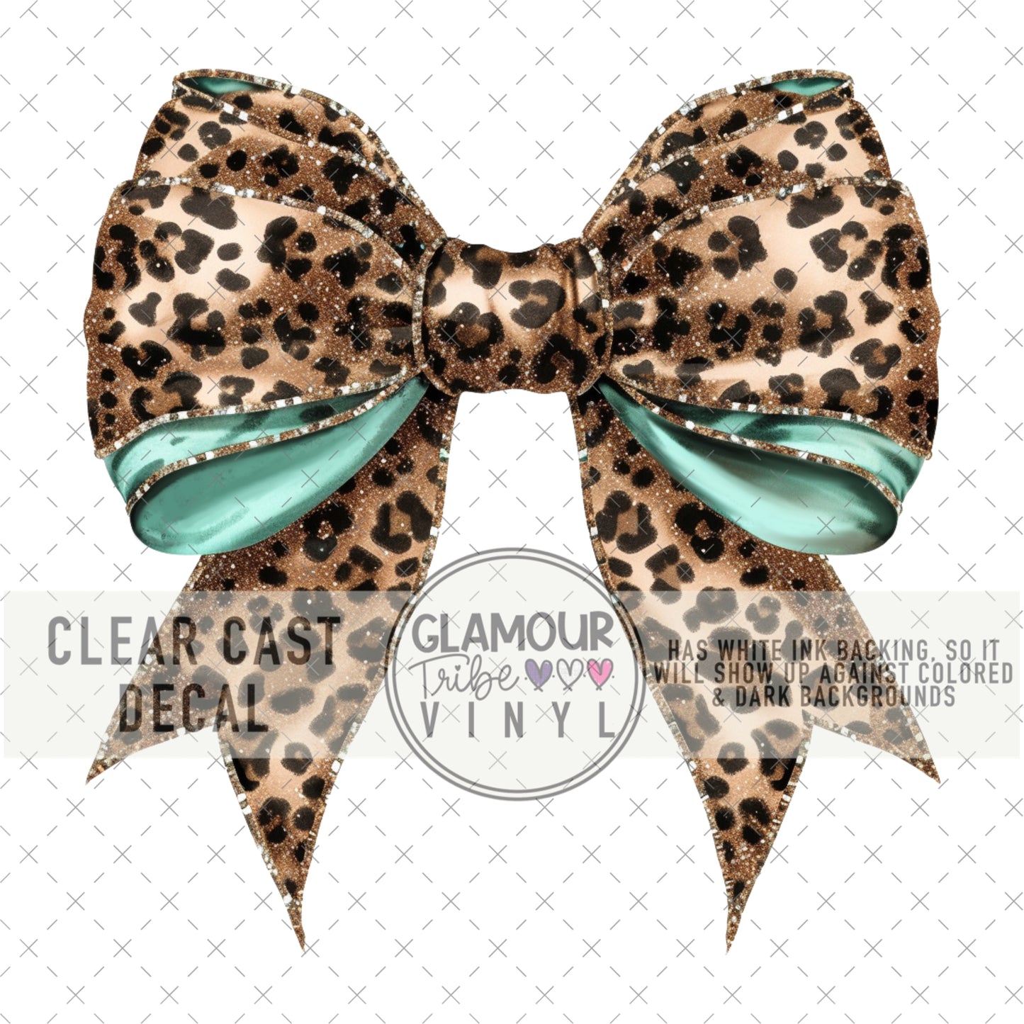 LEOPARD PRINT & AQUA BOW